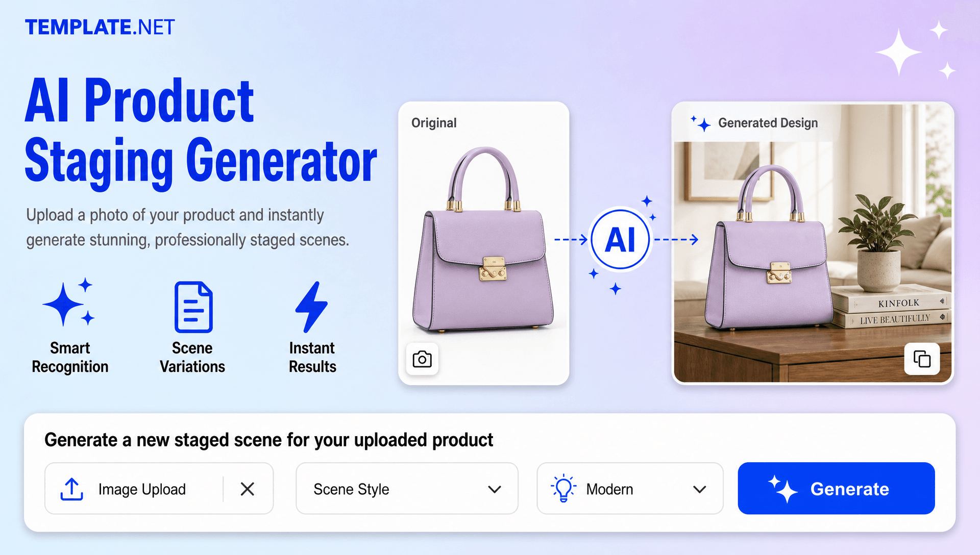 Free AI Product Staging Generator, Create Product Visuals Online